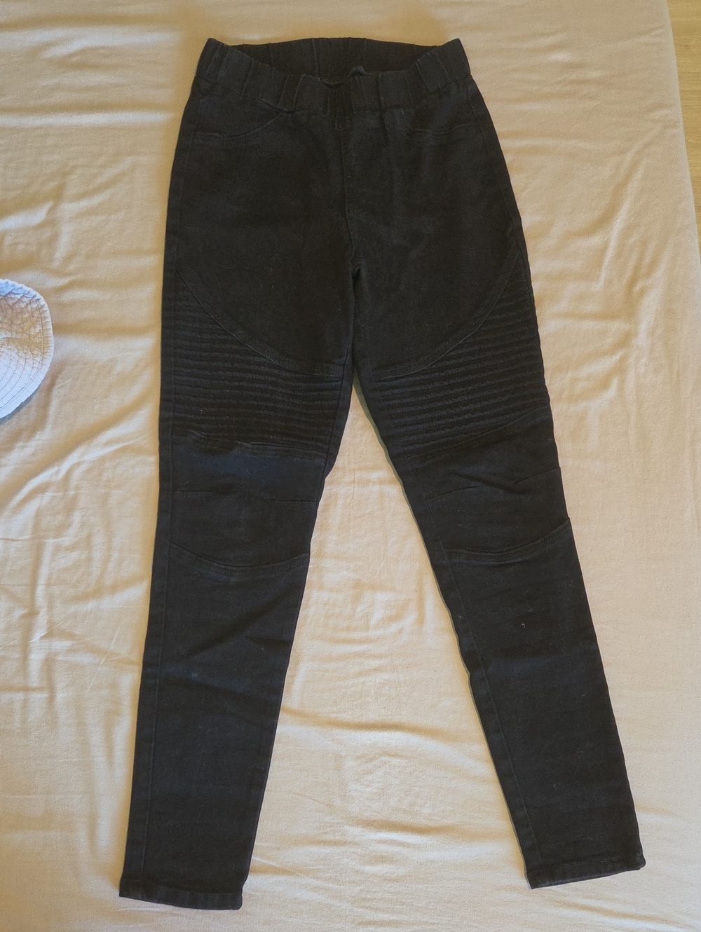 Women’s Skinny Black Moto-Style Stretch Jeans Size 8